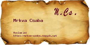 Mrkva Csaba névjegykártya